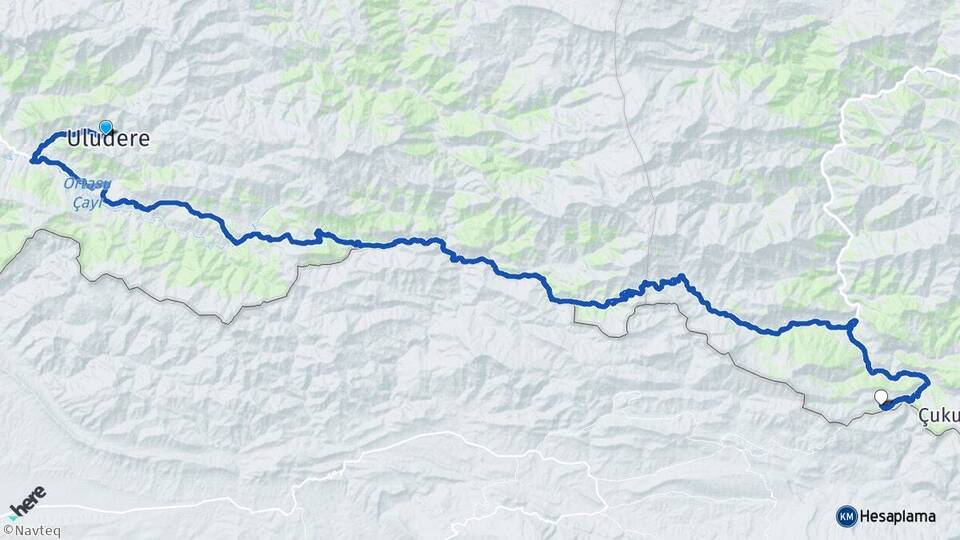 Şırnak Uludere Üzümlü Çukurca Hakkari Arası Kaç Km - Yol Haritası