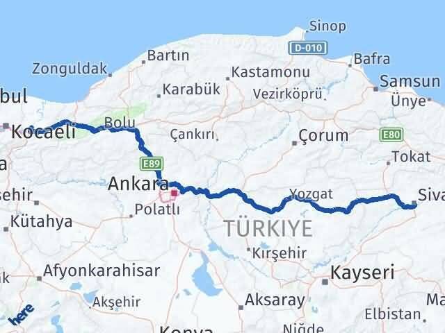 Sivas Adapazarı Sakarya Arası Kaç Km - Yol Haritası