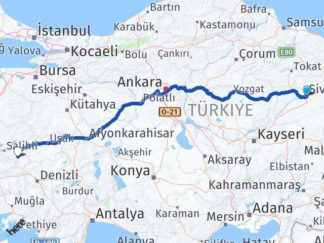 Sivas Alaşehir Manisa Arası Kaç Km - Yol Haritası