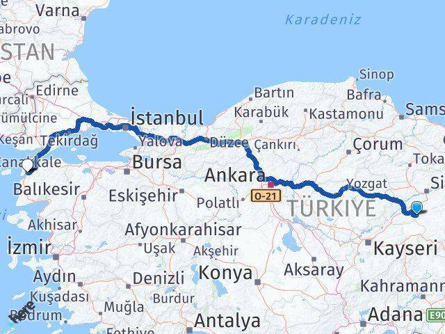 Altınyayla Çanakkale Arası Kaç Km - Yol Tarifi
