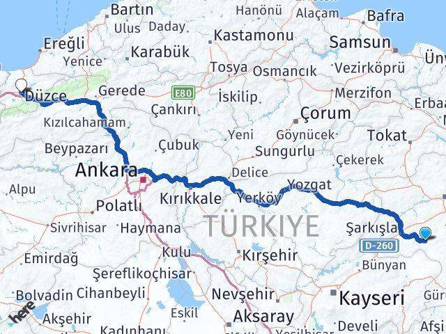 Altınyayla Düzce Arası Kaç Km - Yol Tarifi