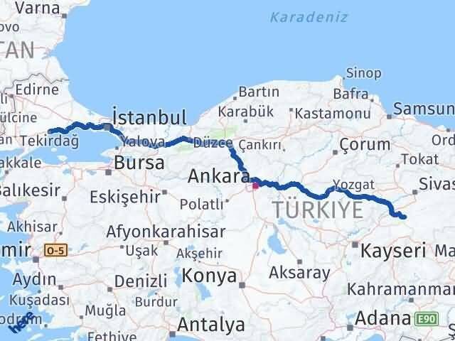 Altınyayla Tekirdağ Arası Kaç Km - Yol Tarifi