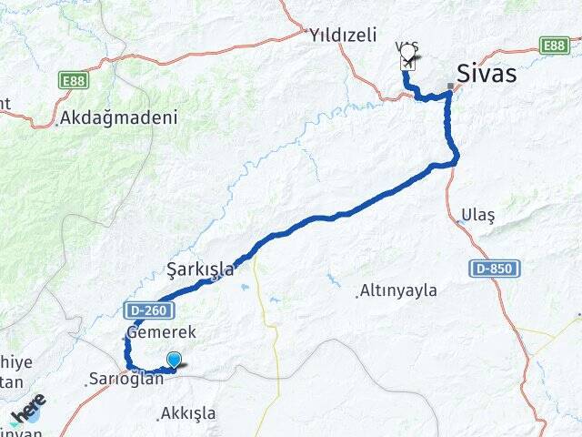 Çiçekoğlu Nuri Demirağ Havalimanı Arası Kaç Km - Yol Tarifi