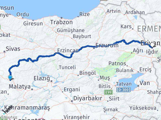 Sivas Gürün Iğdır Arası Kaç Km - Yol Haritası