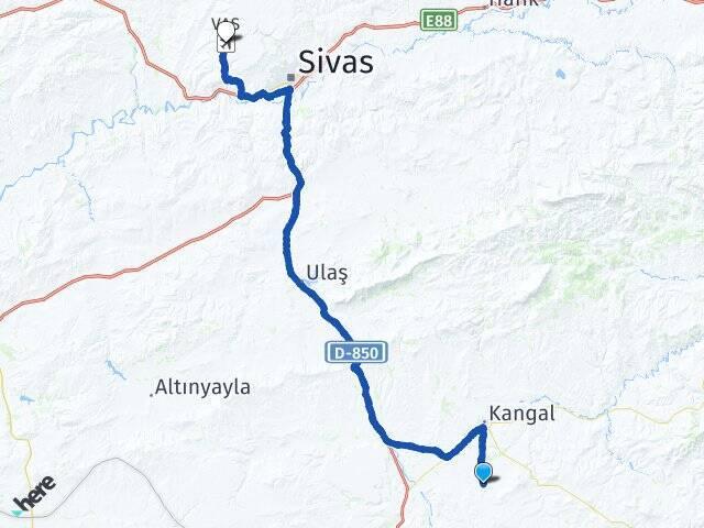 Deligazili Nuri Demirağ Havalimanı Arası Kaç Km - Yol Tarifi