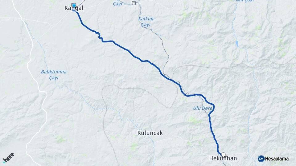 Sivas Kangal Hekimhan Malatya Arası Kaç Km - Yol Haritası