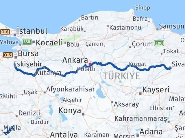 Sivas Orhaneli Bursa Arası Kaç Km - Yol Haritası