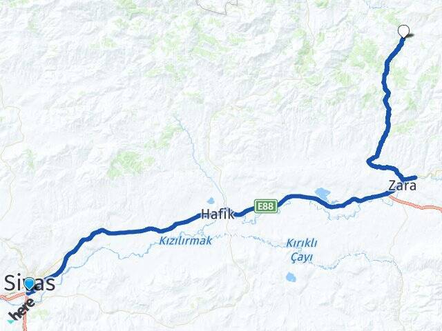Sivas Otogarı Şerefiye Arası Kaç Km - Yol Tarifi