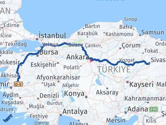Sivas Saruhanlı Manisa Arası Kaç Km - Yol Haritası