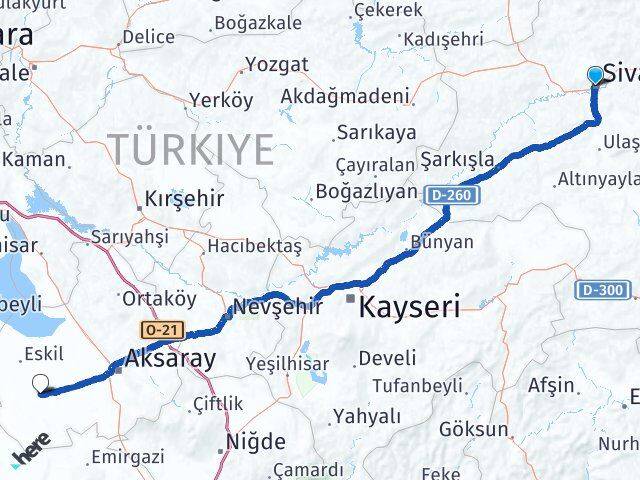 Sivas Sultanhanı Arası Kaç Km - Yol Tarifi