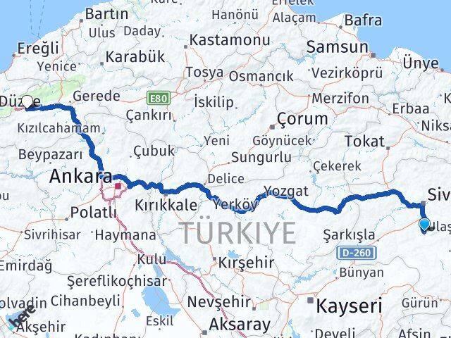 Ulaş Bolu Arası Kaç Km - Yol Tarifi