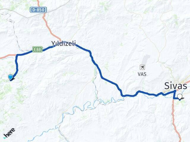 Delikkaya Cumhuriyet Üniversitesi Arası Kaç Km - Yol Tarifi