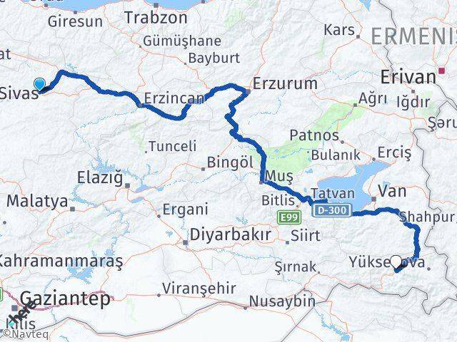 Zara Hakkari Arası Kaç Km - Yol Tarifi