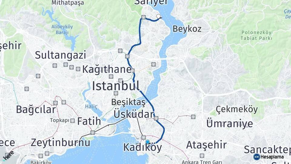 Söğütlüçeşme İstasyonu Tarabya Arası Kaç Km - Yol Tarifi