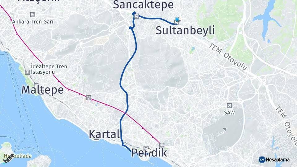 Sultanbeyli Otogarı Pendik Arası Kaç Km - Yol Tarifi
