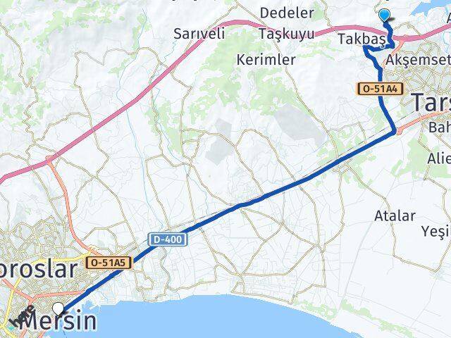 Tarsus Üniversitesi Mersin Arası Kaç Km - Yol Tarifi