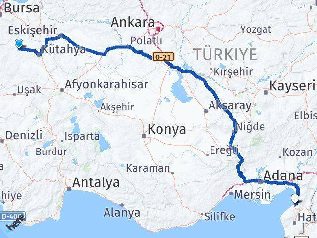 Tavşanlı Otogarı İskenderun Arası Kaç Km - Yol Tarifi