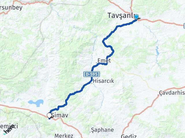 Tavşanlı Otogarı Simav Arası Kaç Km - Yol Tarifi