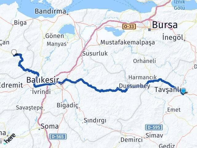 Tavşanlı Otogarı Yenice Arası Kaç Km - Yol Tarifi