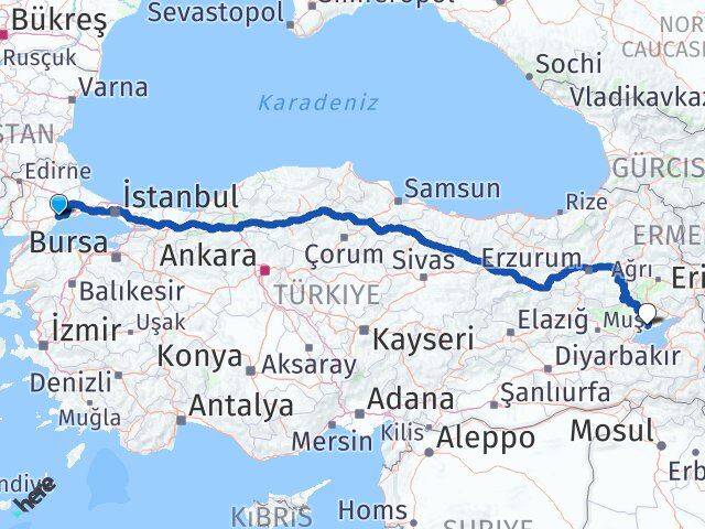 Tekirdağ Adilcevaz Bitlis Arası Kaç Km - Yol Haritası