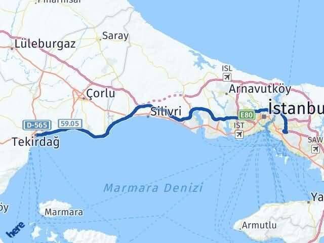 Tekirdağ Ataşehir Arası Kaç Km - Yol Tarifi
