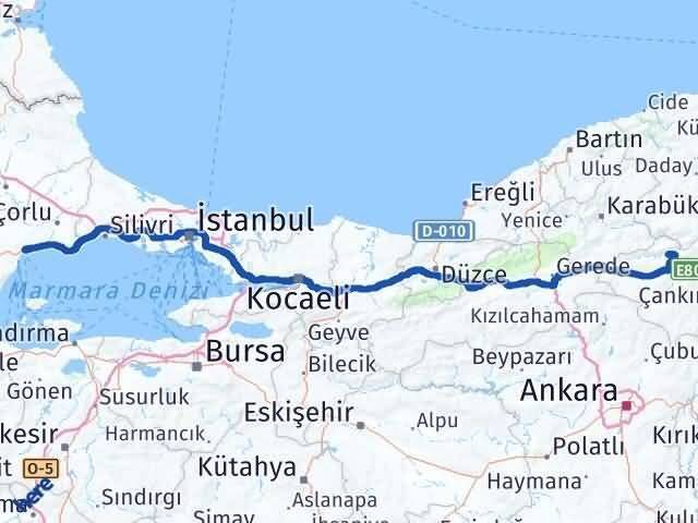 Tekirdağ Bayramören Çankırı Arası Kaç Km - Yol Haritası