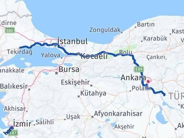 Tekirdağ Çelebi Kırıkkale Arası Kaç Km - Yol Haritası