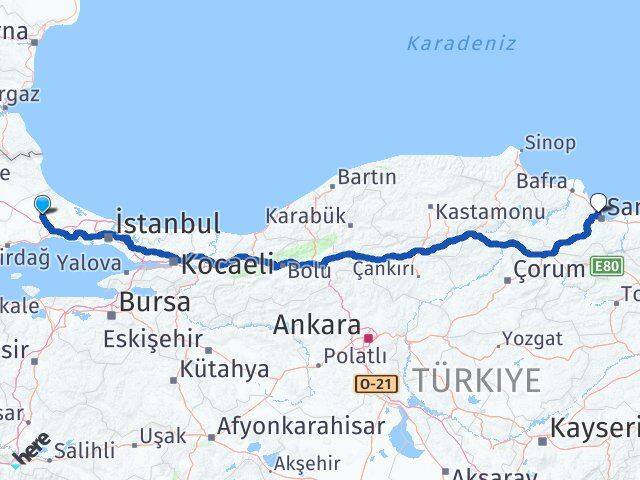 Bağlık Atakum Arası Kaç Km - Yol Tarifi