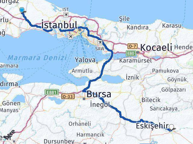 İstasyon Eskişehir Arası Kaç Km - Yol Tarifi