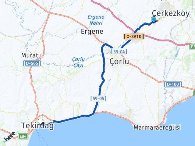 Veliköy Tekirdağ Otogarı Arası Kaç Km - Yol Tarifi