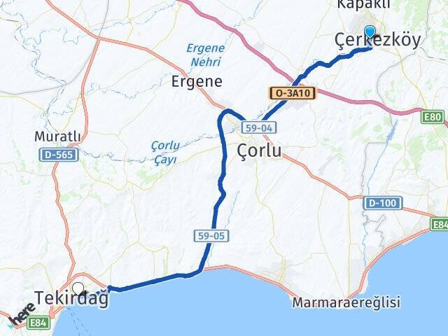 Yıldırım Beyazıt Tekirdağ Otogarı Arası Kaç Km - Yol Tarifi