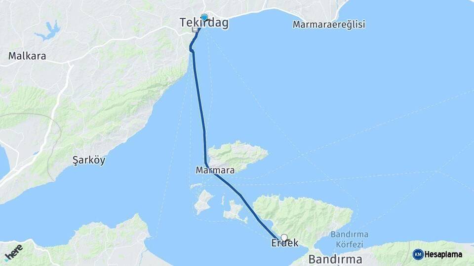 Tekirdağ Erdek Balıkesir Arası Kaç Km - Yol Haritası
