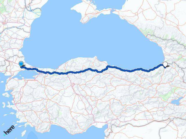 Tekirdağ Ergene Artvin Arası Kaç Km - Yol Haritası