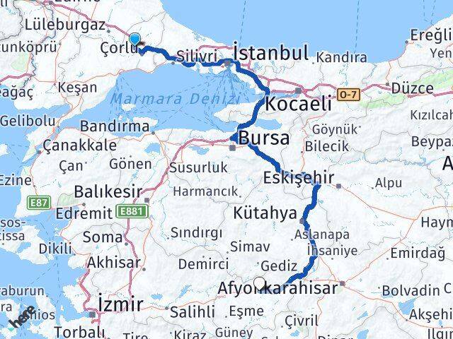 Tekirdağ Ergene Uşak Arası Kaç Km - Yol Haritası