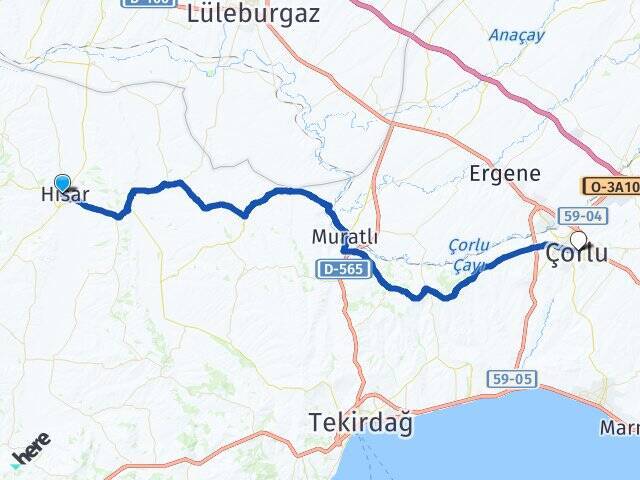 İlyas Çorlu Arası Kaç Km - Yol Tarifi