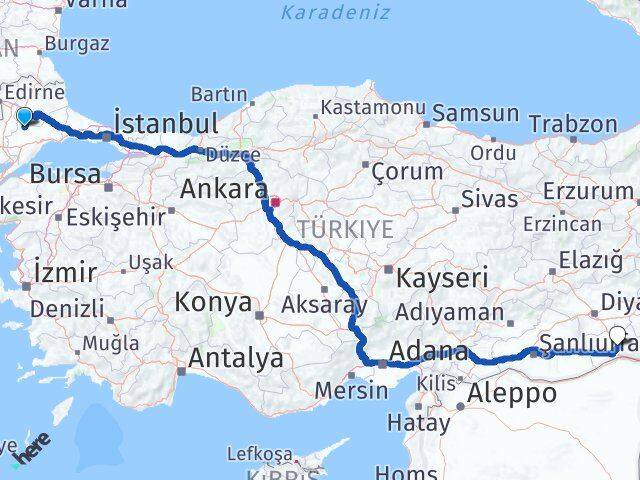 Tekirdağ Hayrabolu Mardin Arası Kaç Km - Yol Haritası