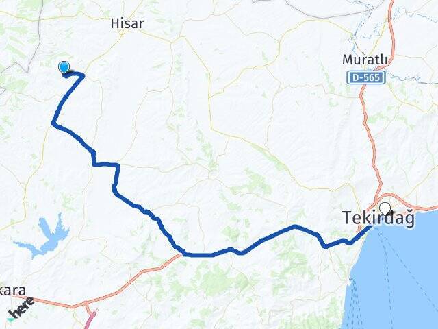 Örey Tekirdağ Otogarı Arası Kaç Km - Yol Tarifi