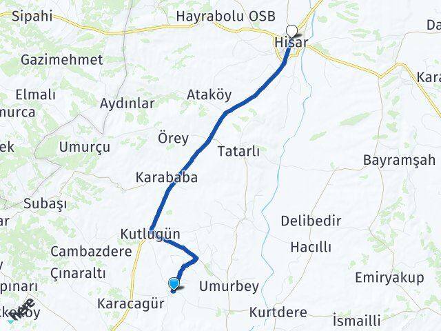 Şalgamlı Hayrabolu Arası Kaç Km - Yol Tarifi