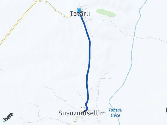 Tatarlı Susuzmüsellim Arası Kaç Km - Yol Tarifi