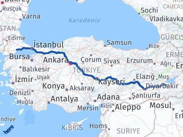 Tekirdağ Hizan Bitlis Arası Kaç Km - Yol Haritası