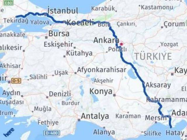 Tekirdağ Karataş Adana Arası Kaç Km - Yol Haritası
