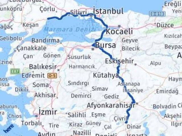 Tekirdağ Kızılören Afyonkarahisar Arası Kaç Km - Yol Haritası