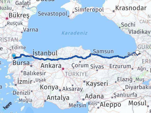 Tekirdağ Malkara Artvin Arası Kaç Km - Yol Haritası