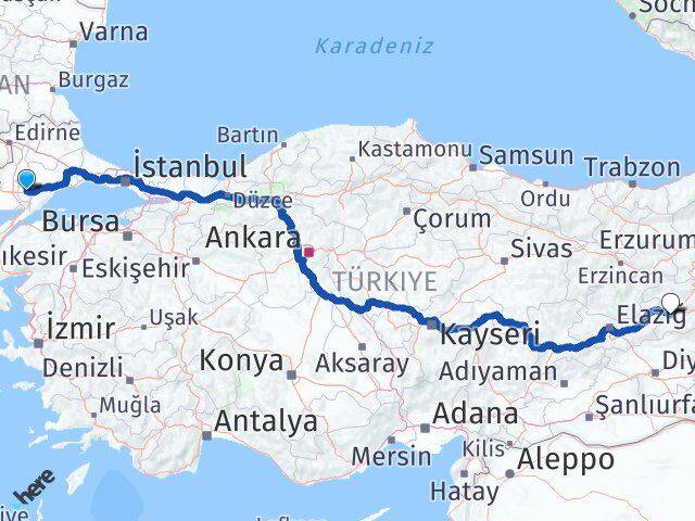 Tekirdağ Malkara Bingöl Arası Kaç Km - Yol Haritası