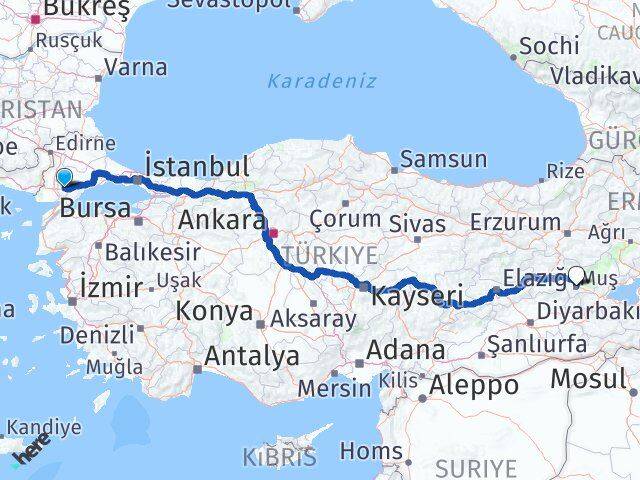 Tekirdağ Malkara Muş Arası Kaç Km - Yol Haritası