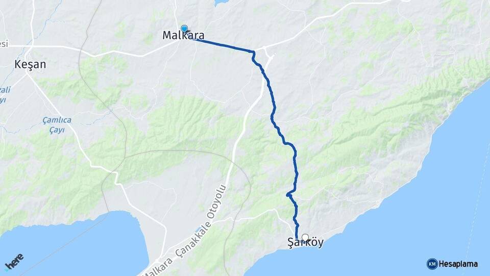 Tekirdağ Malkara Şarköy Arası Kaç Km - Yol Haritası