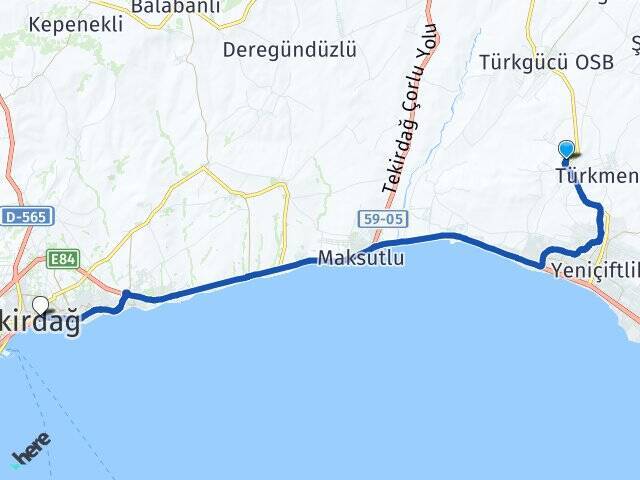 Çeşmeli Tekirdağ Otogarı Arası Kaç Km - Yol Tarifi