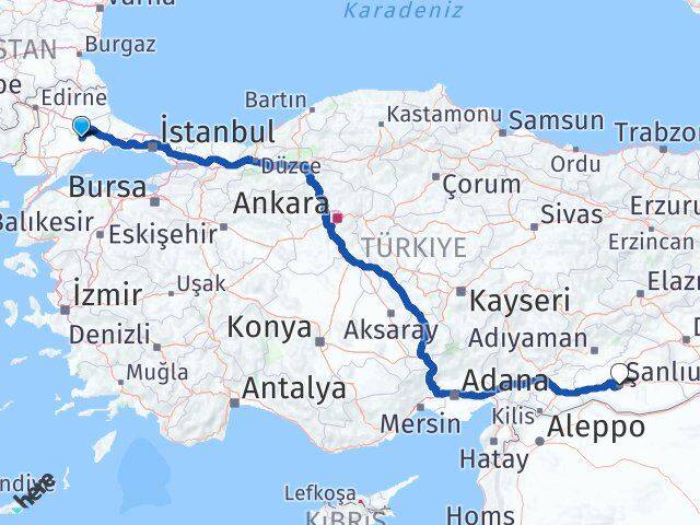 Muratlı Şanlıurfa Arası Kaç Km - Yol Tarifi