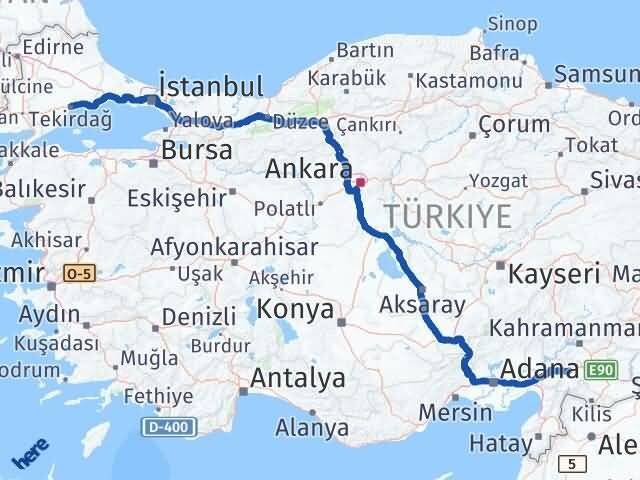 Tekirdağ Nurdağı Gaziantep Arası Kaç Km - Yol Haritası