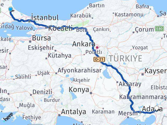 Tekirdağ Saray Osmaniye Arası Kaç Km - Yol Haritası